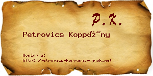 Petrovics Koppány névjegykártya